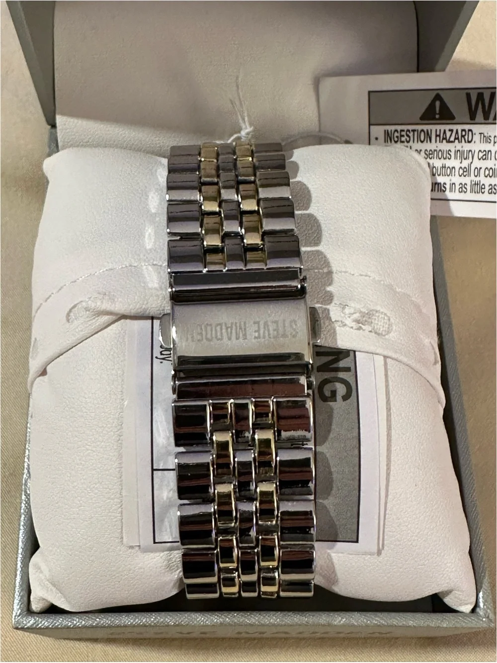 BRAND NEW Steve Madden Silver & Gold Tone Chronograph Style Bracelet Watch